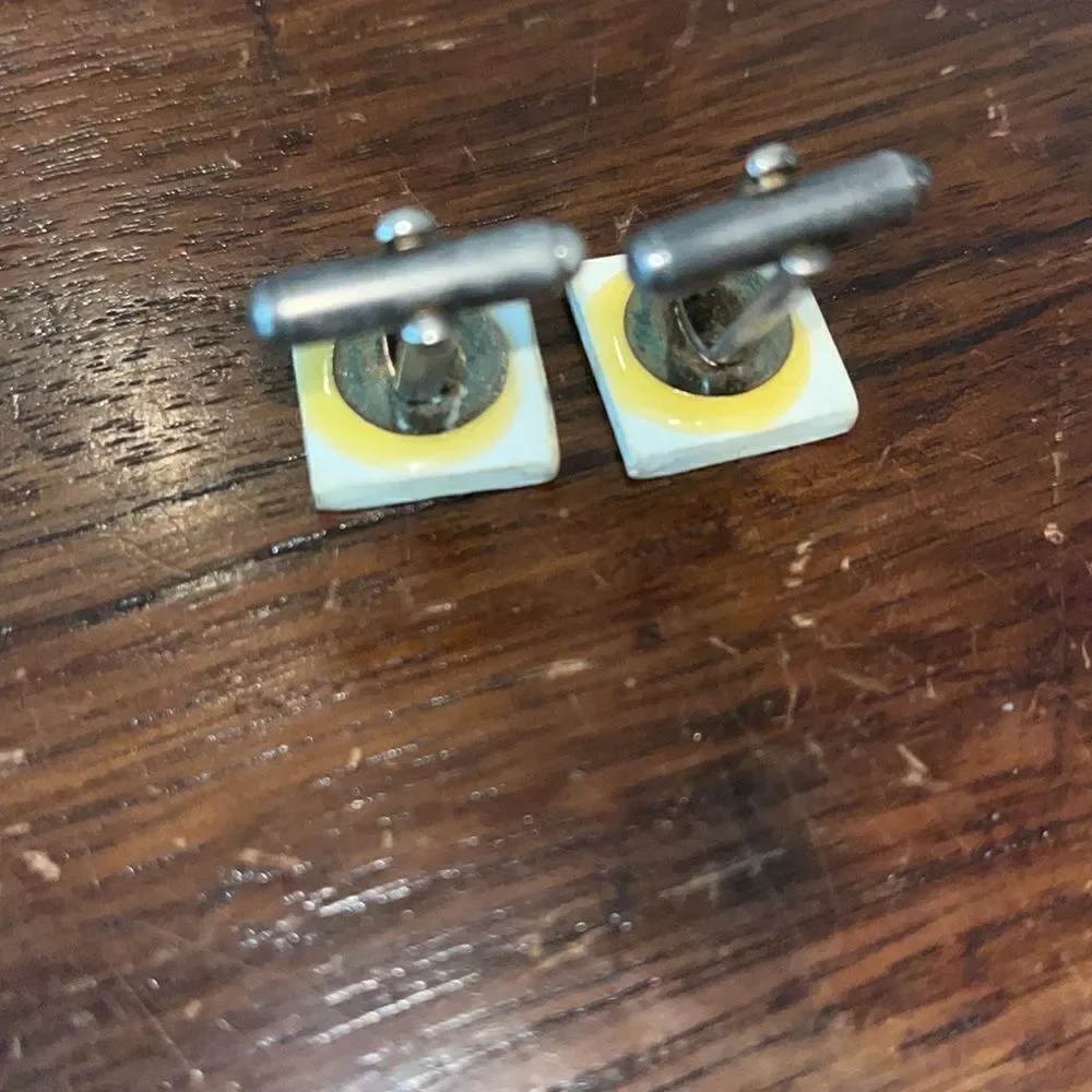 Hand painted Square Cufflinks Golf bag And clubs Design Cuff Links